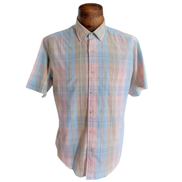 Enro Other - VTG ENRO Men's Plaid Button Front Short Sleeved Shirt Size Large
